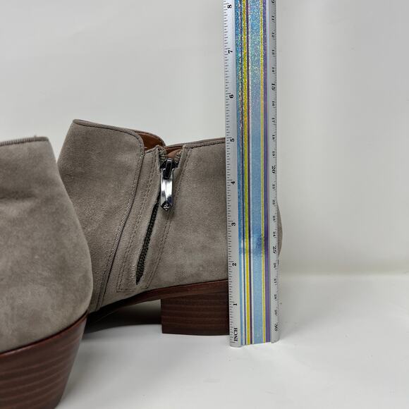 Sam Edelman Petty Ankle Boots Women’s 8W Gray Leather Side Zip Booties - Picture 11 of 11